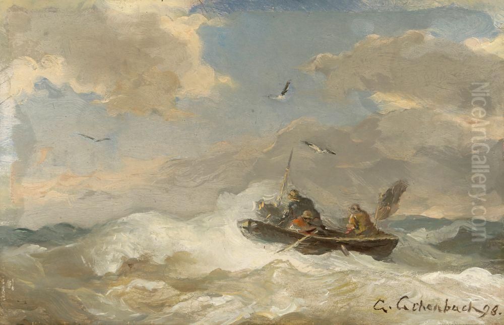 In stormy Sea Oil Painting by Andreas Achenbach