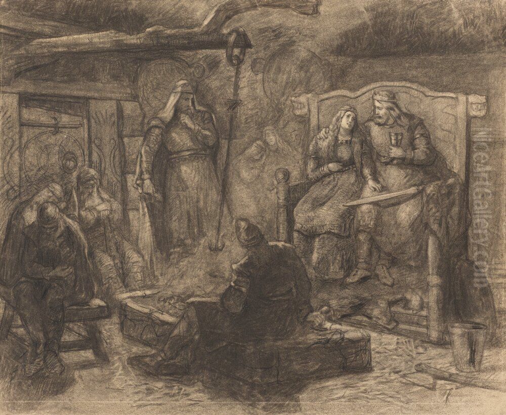 Alf and Yngve. From The Ynglinga Saga Oil Painting by Ernst Josephson