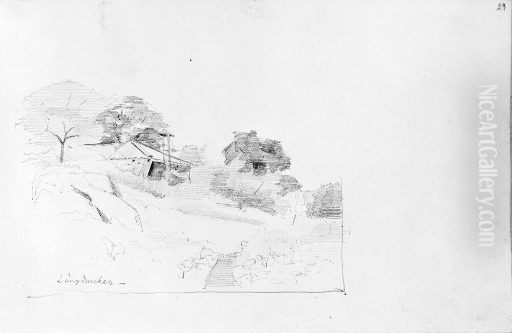 Skissbok. Teckningar av Carl Johansson. Sodertorn och Sodermanland Oil Painting by Carl Johansson