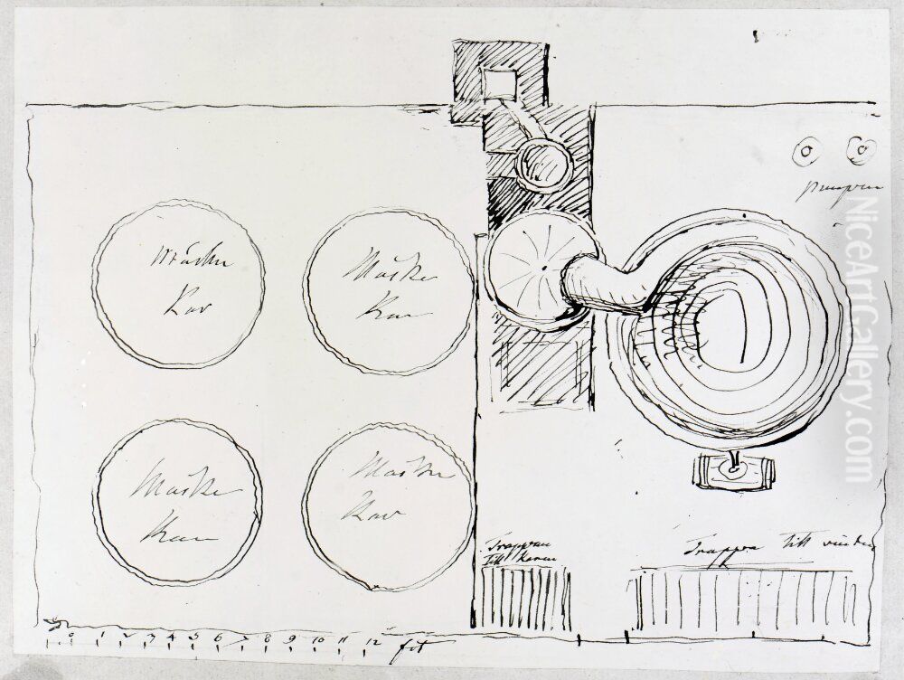 Planritning Oil Painting by Carl August Ehrensvard