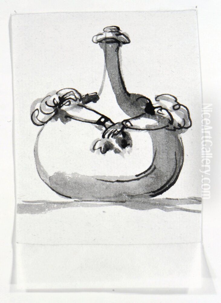 Fantasi over en flaska Oil Painting by Carl August Ehrensvard