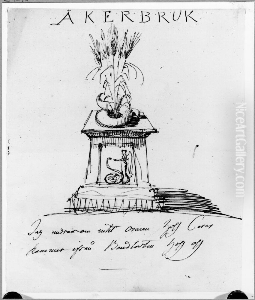 Akerbruk Oil Painting by Carl August Ehrensvard