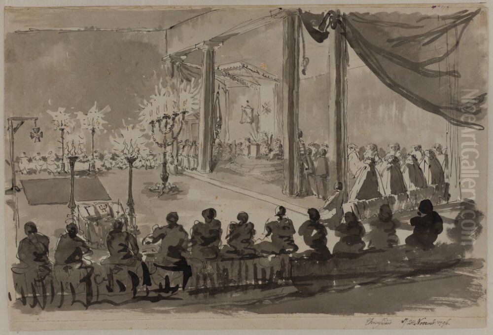 Assembly of the Members of an Order Oil Painting by Carl August Ehrensvard