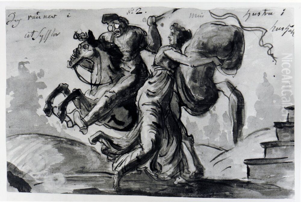 Ehrensvard mottar nyheter om vad som hant i Kopenhamn Oil Painting by Carl August Ehrensvard