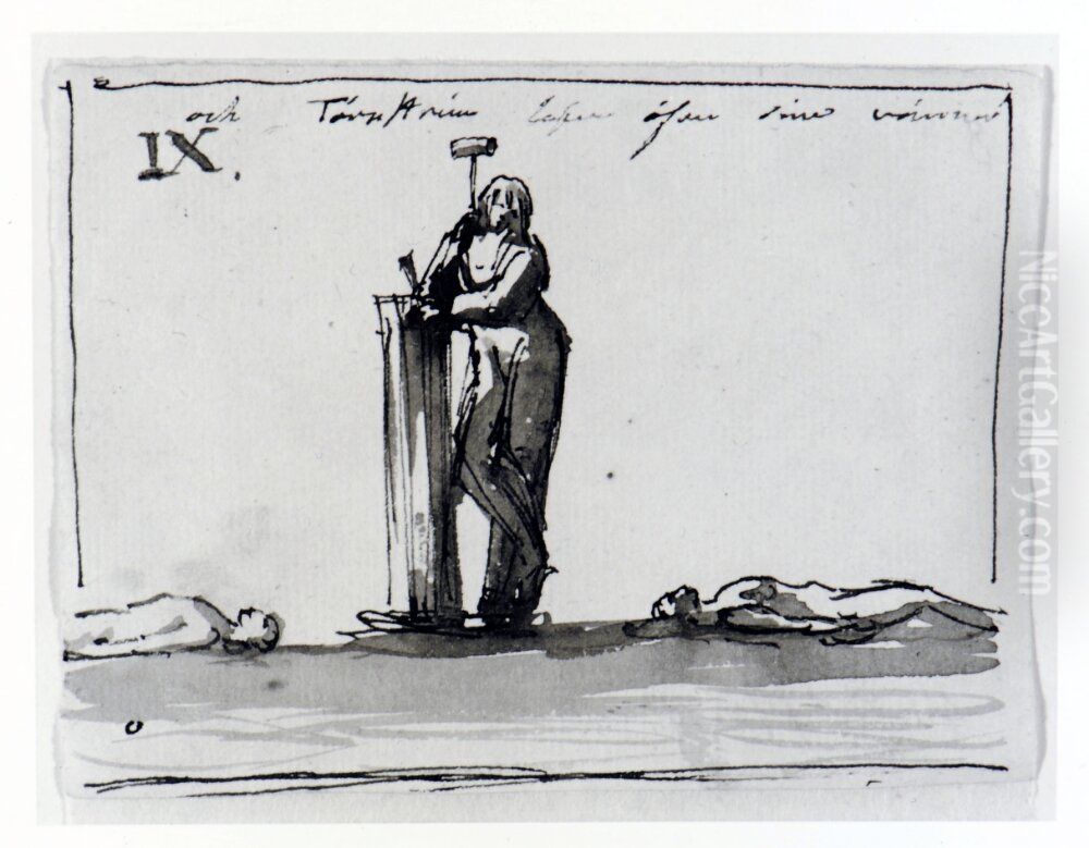 Och Tornstrom vakar over sina vanner. IX Oil Painting by Carl August Ehrensvard