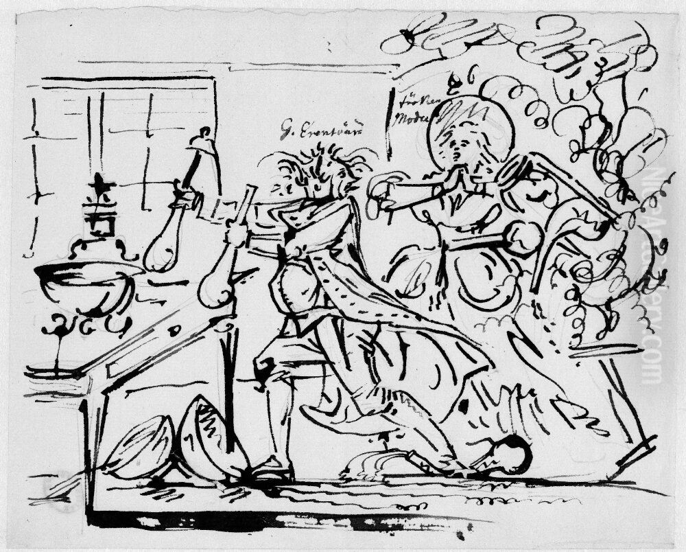 Ehrensvard i sitt laboratorium Oil Painting by Carl August Ehrensvard