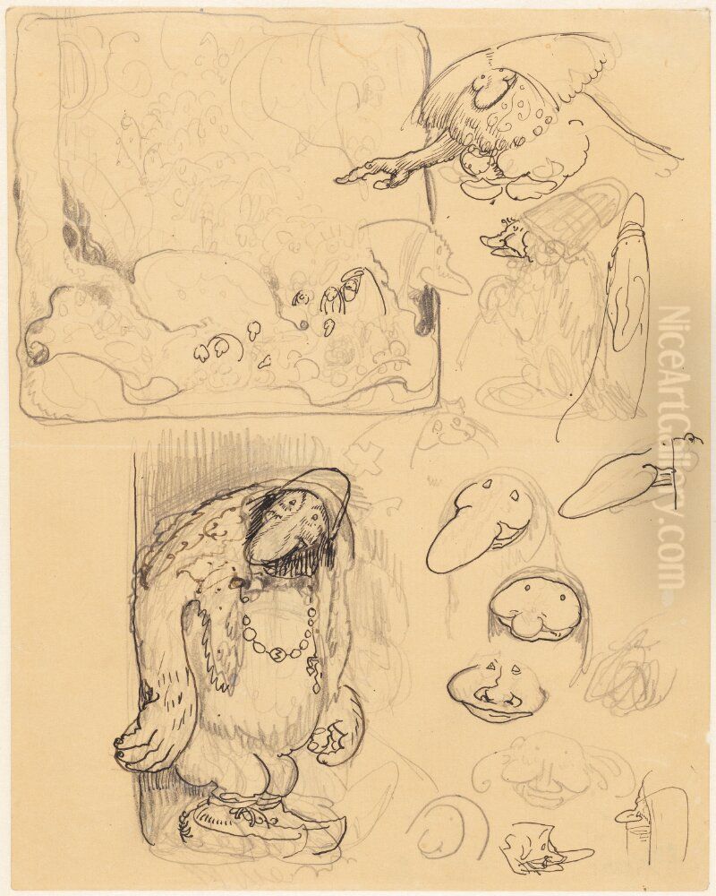 Study of a Troll Oil Painting by John Bauer