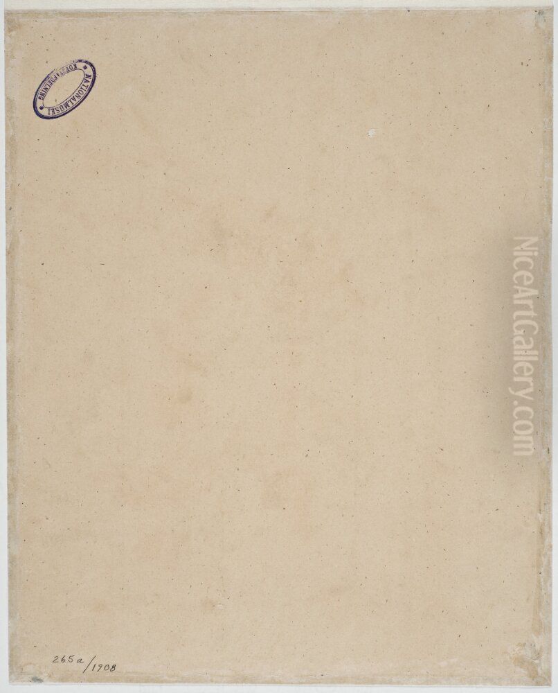 Studie till slottsbranden. Hedvig Eleonoras huvud Oil Painting by Johan Fredrik Hockert