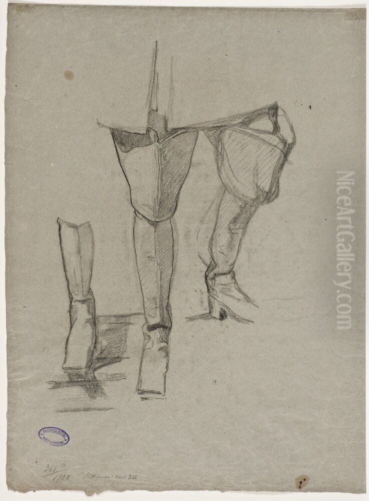 s stovelkladda ben Oil Painting by Johan Fredrik Hockert