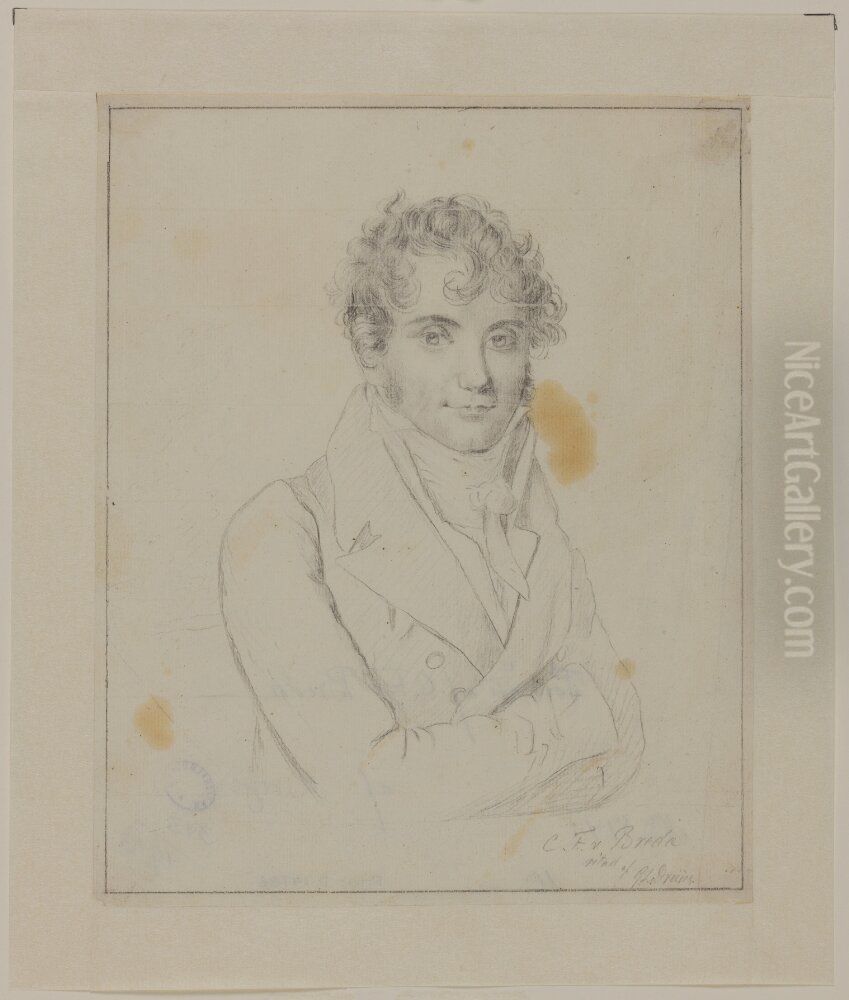 Portratt av konstnaren Carl Fredrik von Breda Oil Painting by Georg Leonard Dreyer