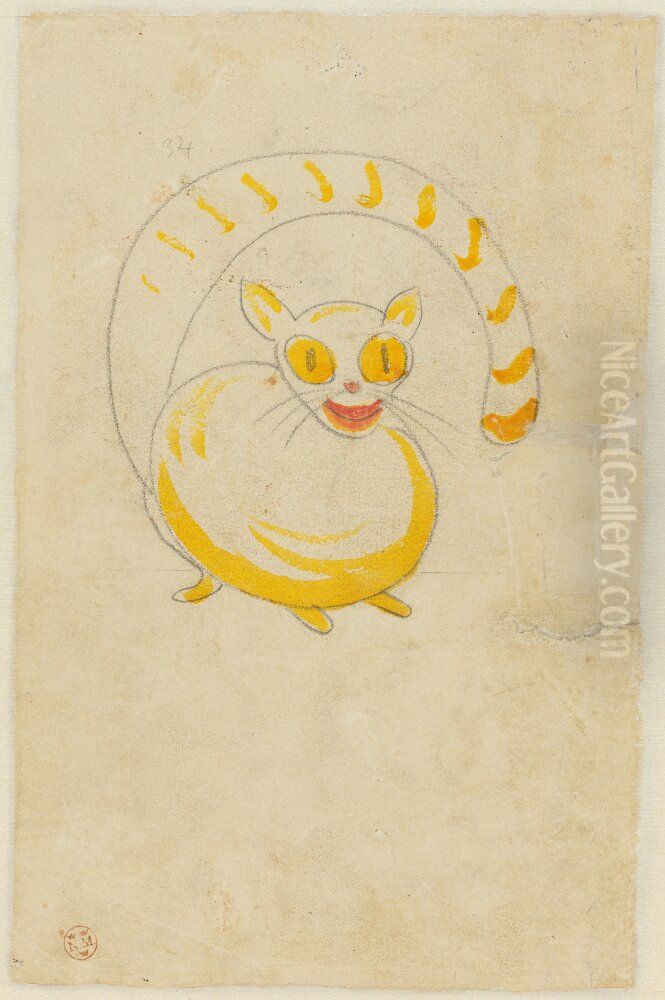 Lillans kattresa, sidan 16 Oil Painting by Ivar Arosenius