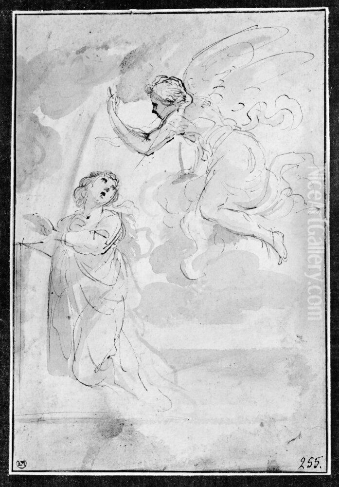 The Annunciation Oil Painting by Giovanni Francesco Barbieri