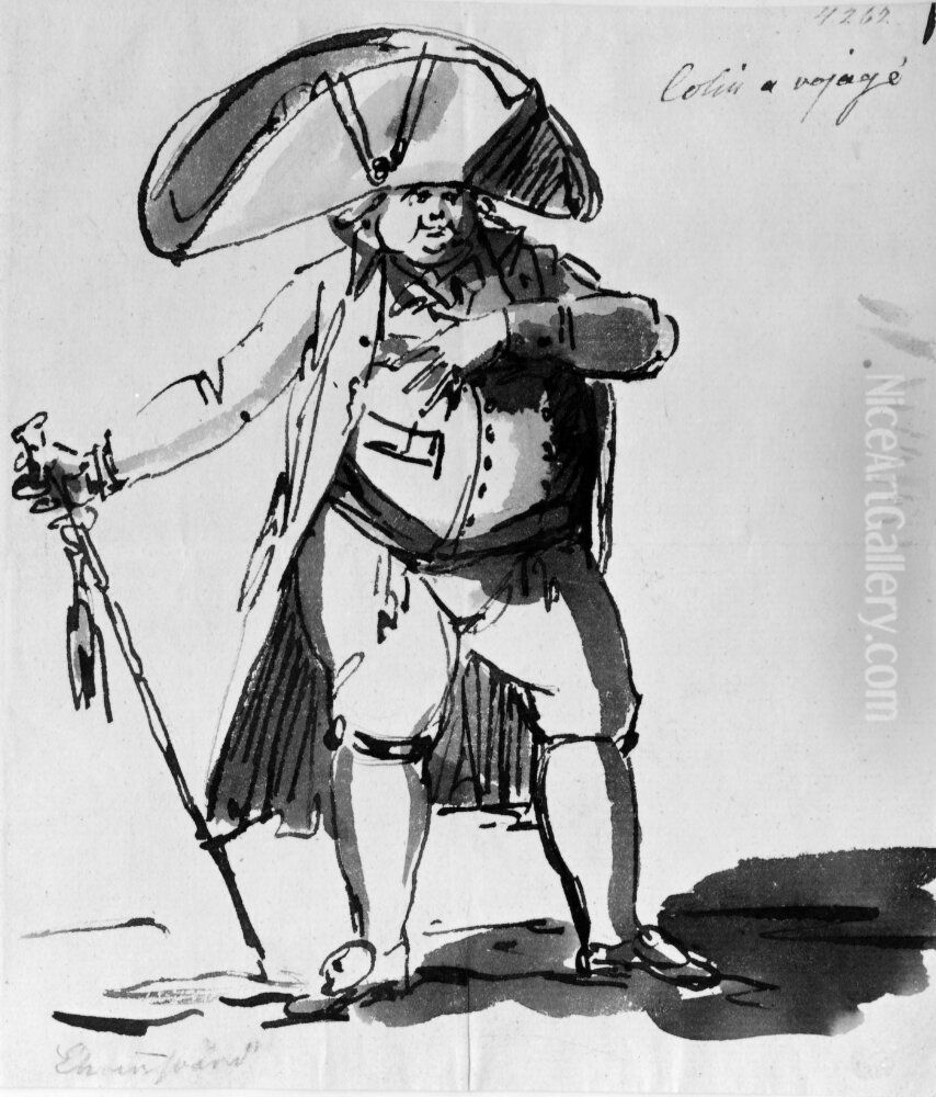 Aldre herre, brostbild at hoger, ofullbordad. Ingar i skissbok Oil Painting by Anders Gustaf Andersson