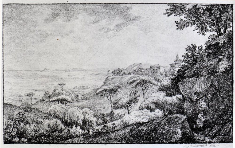 Il Convento delle Camodole a Frescati Oil Painting by Mikael Gustaf Anckarsvard