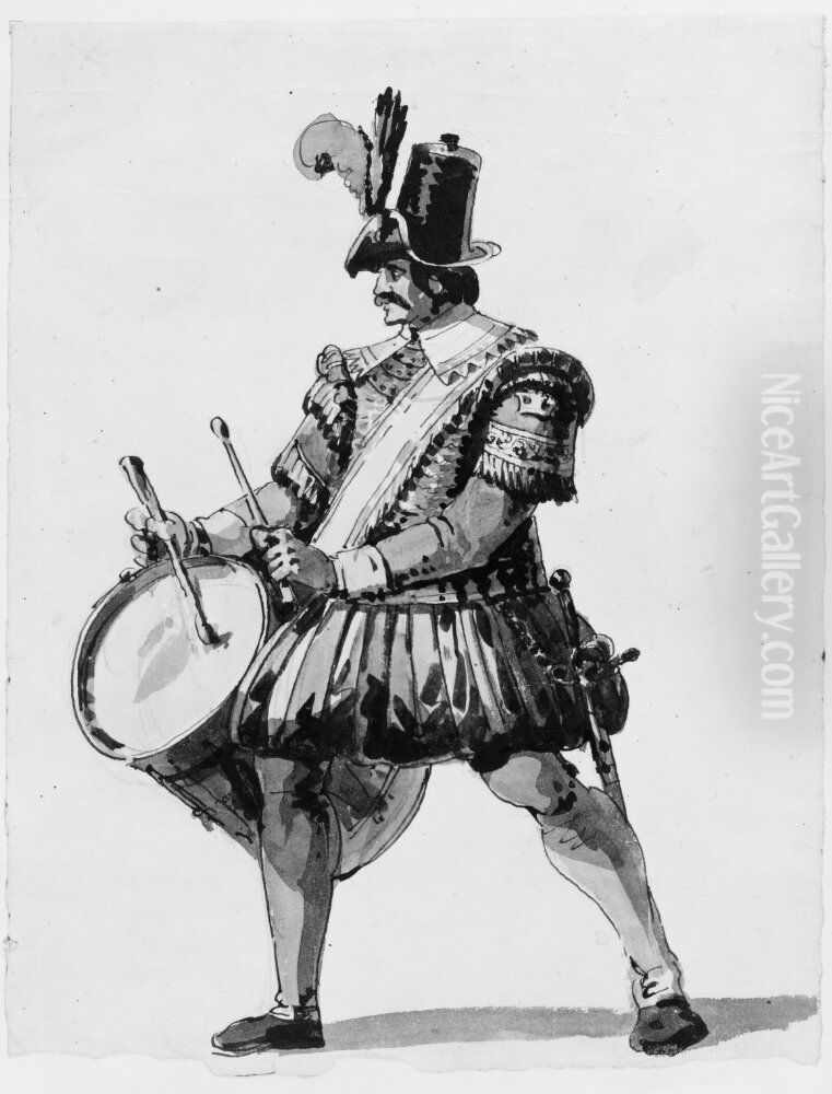 Trumslagare. Draktskiss till 