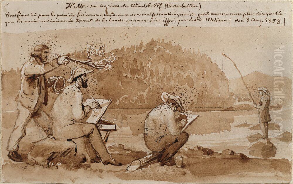 Halte sur les rives du Windel-Elf. Skissbok 