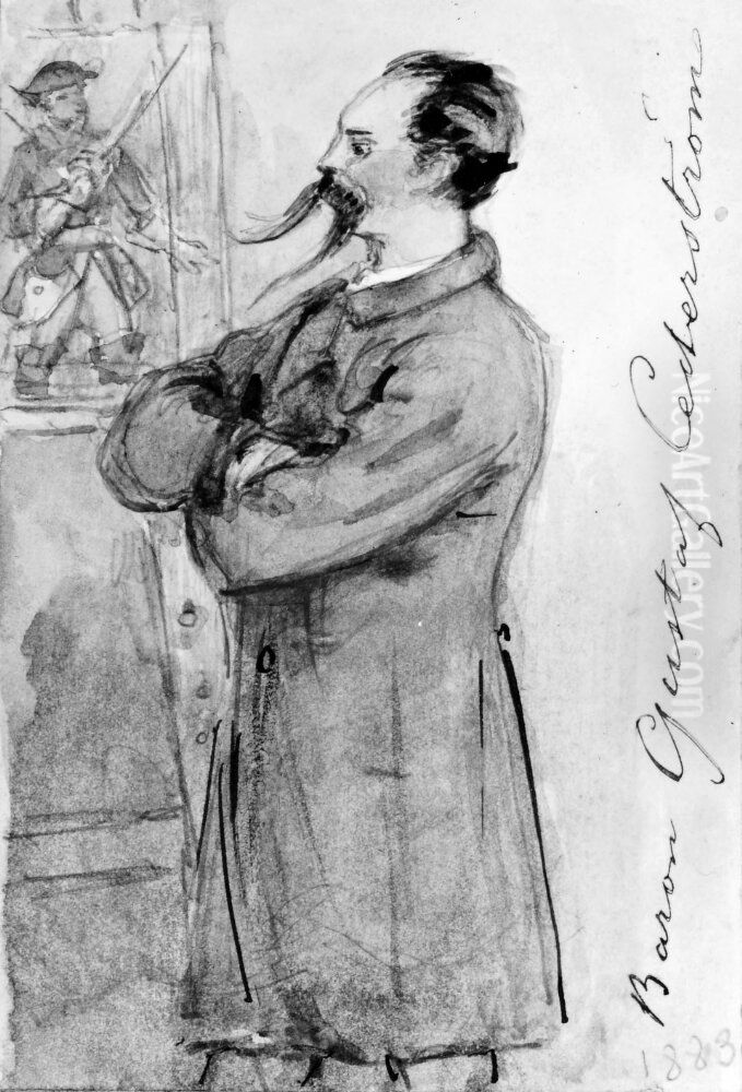 Friherre Gustaf Cederstrom, professor, historiemalare. Skissbok 