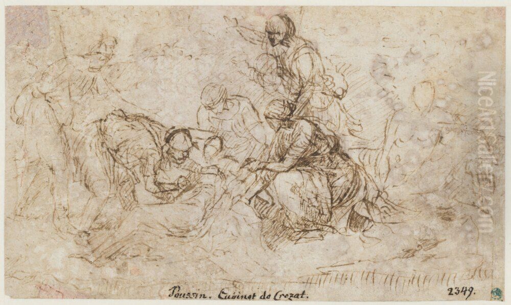 The Finding of Queen Zenobia Oil Painting by Nicolas Poussin