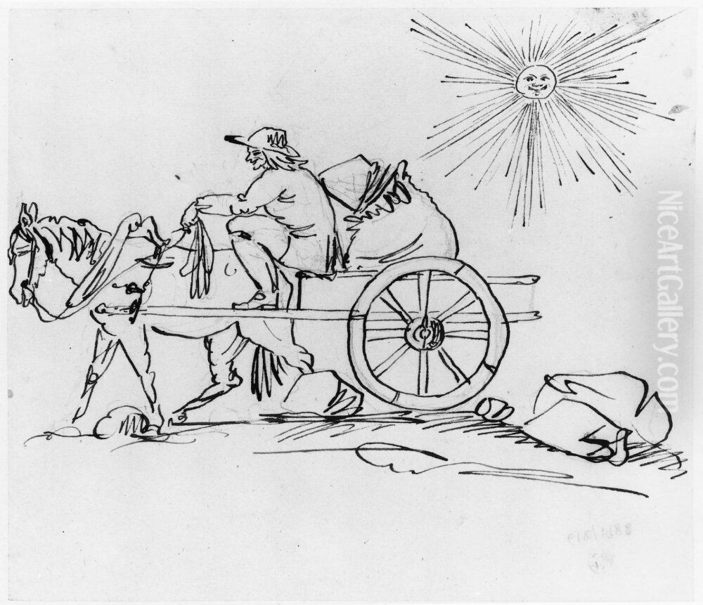 Tre beridna officerare Oil Painting by Per Otto Adelborg