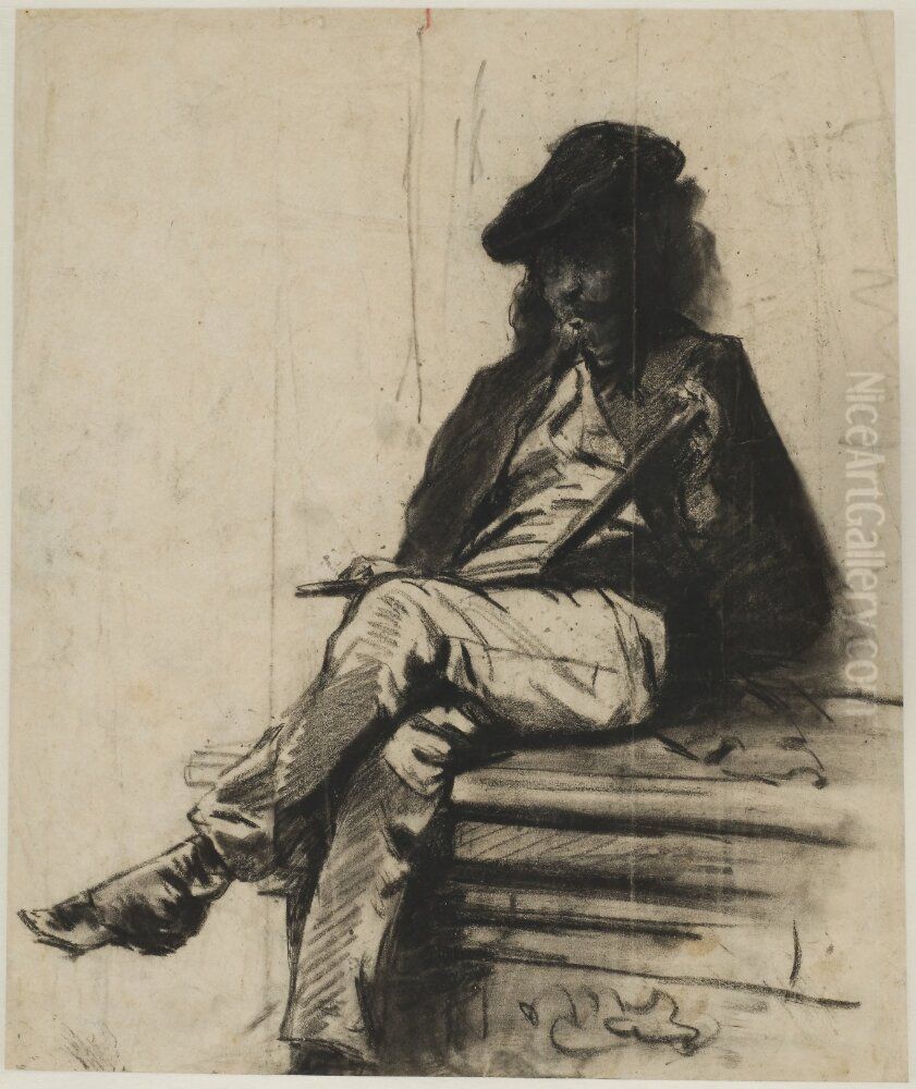 Sjalvportratt Oil Painting by Marcellin Desboutin