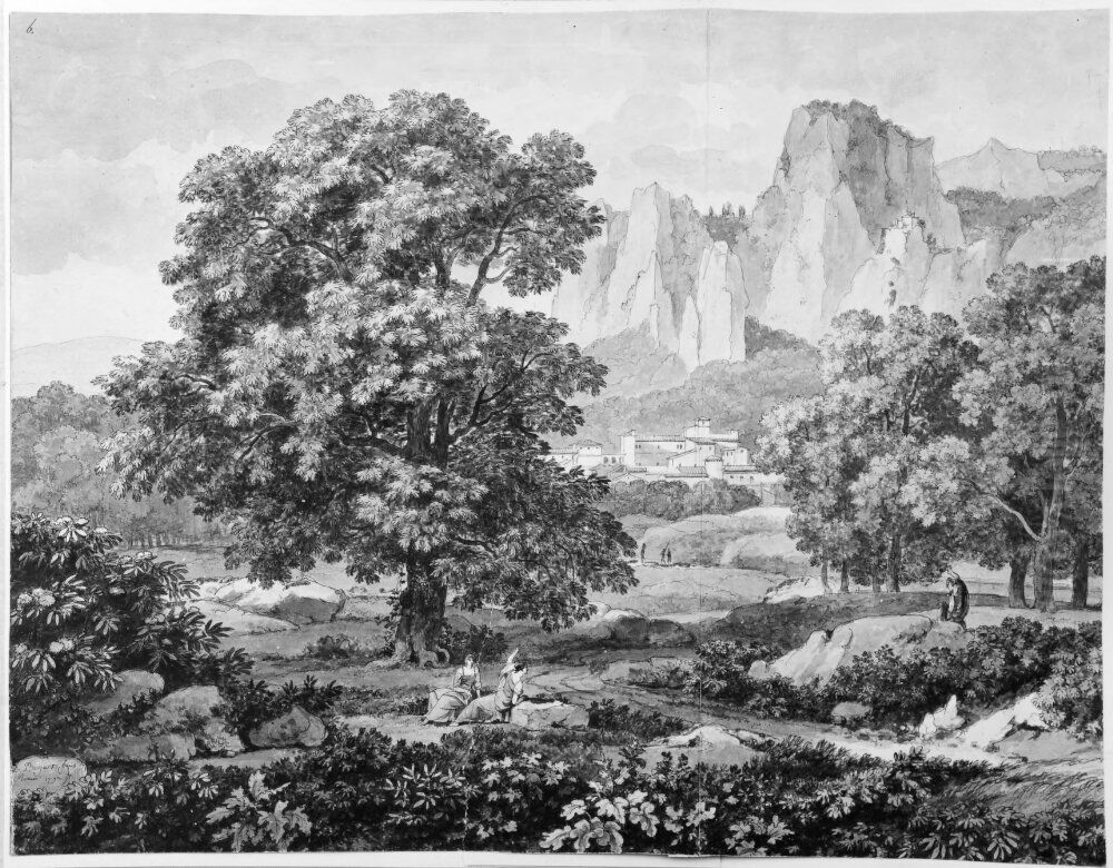 Italienskt landskap Oil Painting by Nicolas-Didier Boguet