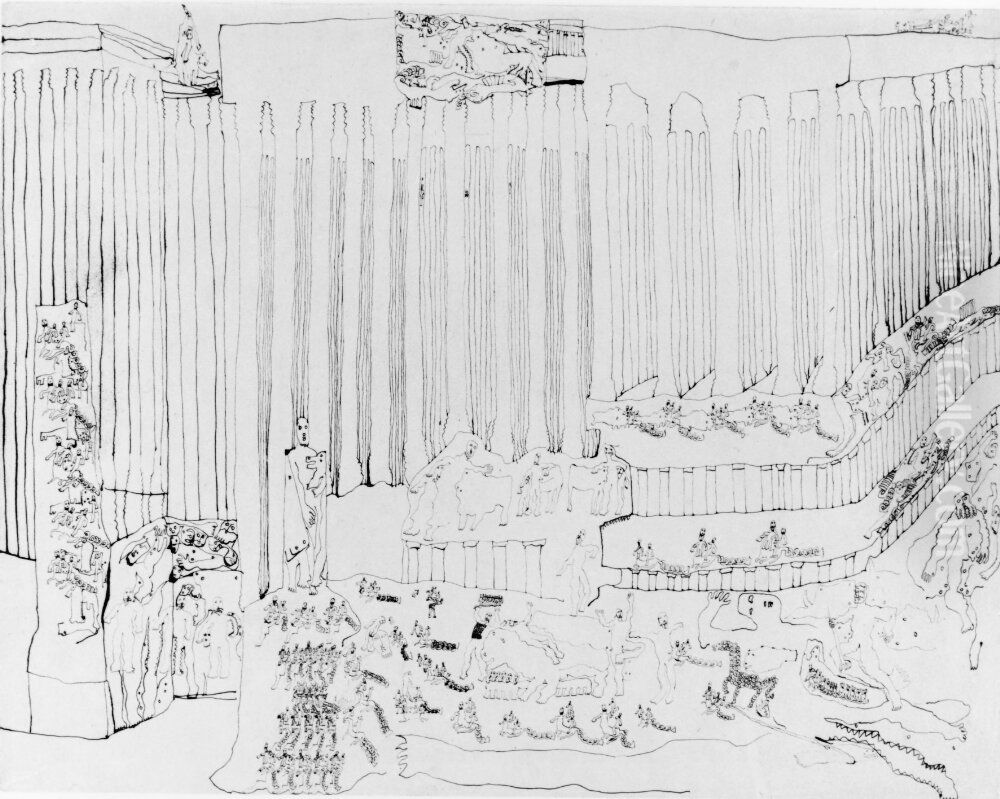 Sma figurer och kolonner Oil Painting by Carl Fredrik Hill