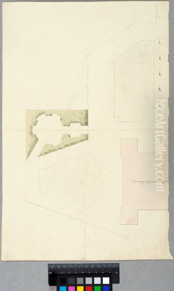 Design for Part of the Gardens at Stromsholm Palace Oil Painting by Carl Harleman