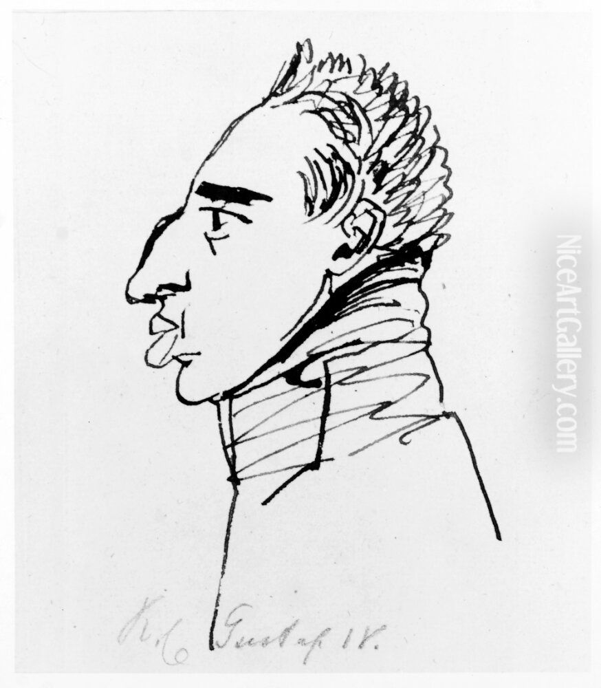 Karikatyr av Gustav IV Adolf Oil Painting by Johan Tobias Sergel