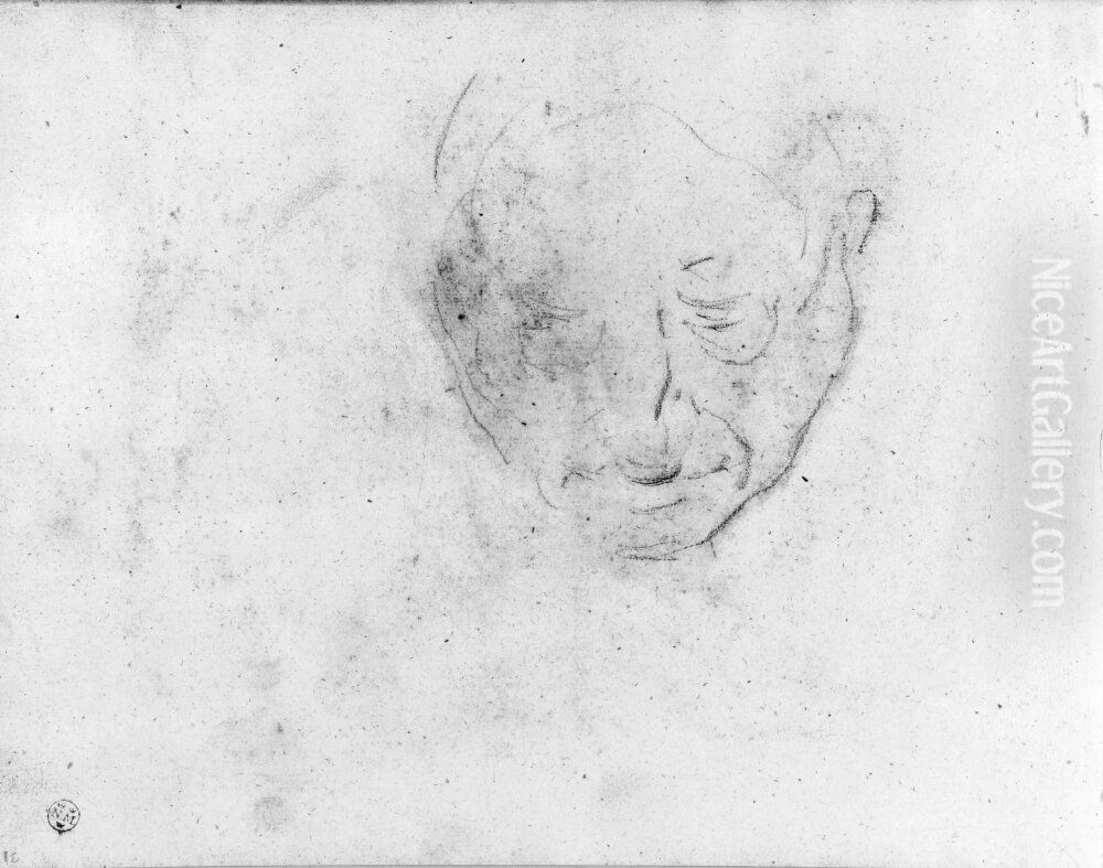 Portrattstudie. Blad 31 recto i skissbok om 36 blad Oil Painting by Paul Gauguin