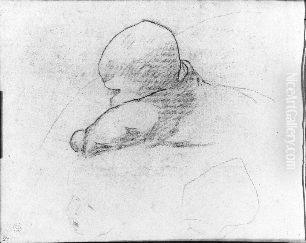 Barnstudie, Jean. Blad 25 recto i skissbok om 36 blad Oil Painting by Paul Gauguin