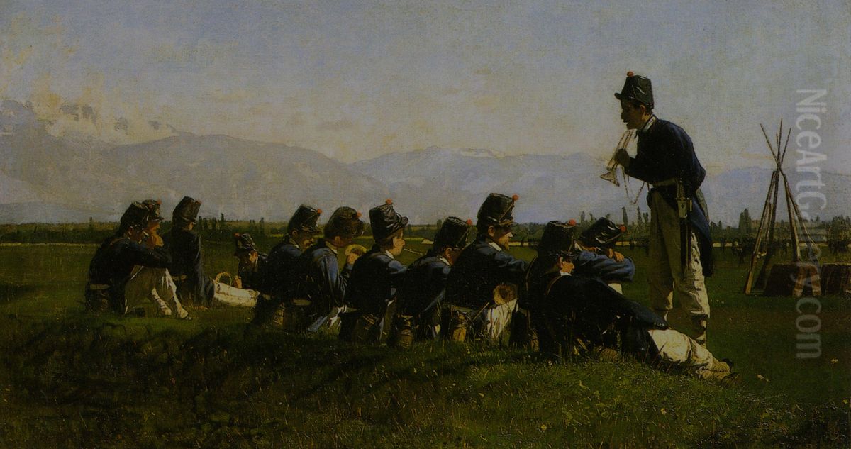 La fanfara dei granatieri Oil Painting by Luigi Nono