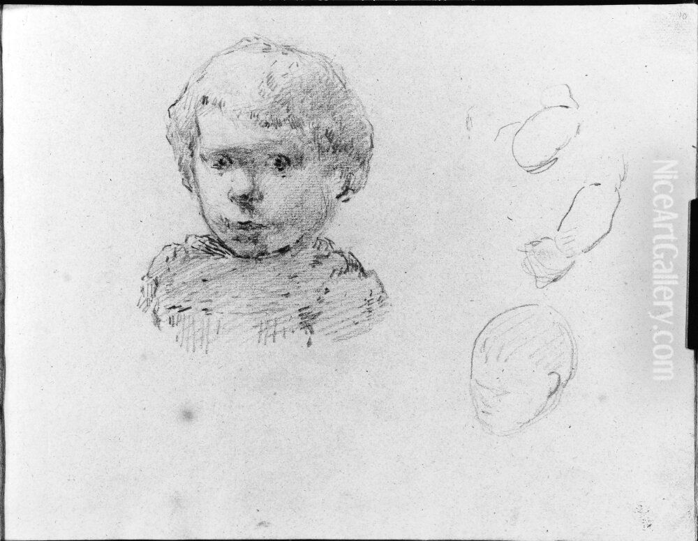 Barnstudie, Emile. Ingar i skissbok om 36 blad, NMH 1-36/1936 Oil Painting by Paul Gauguin