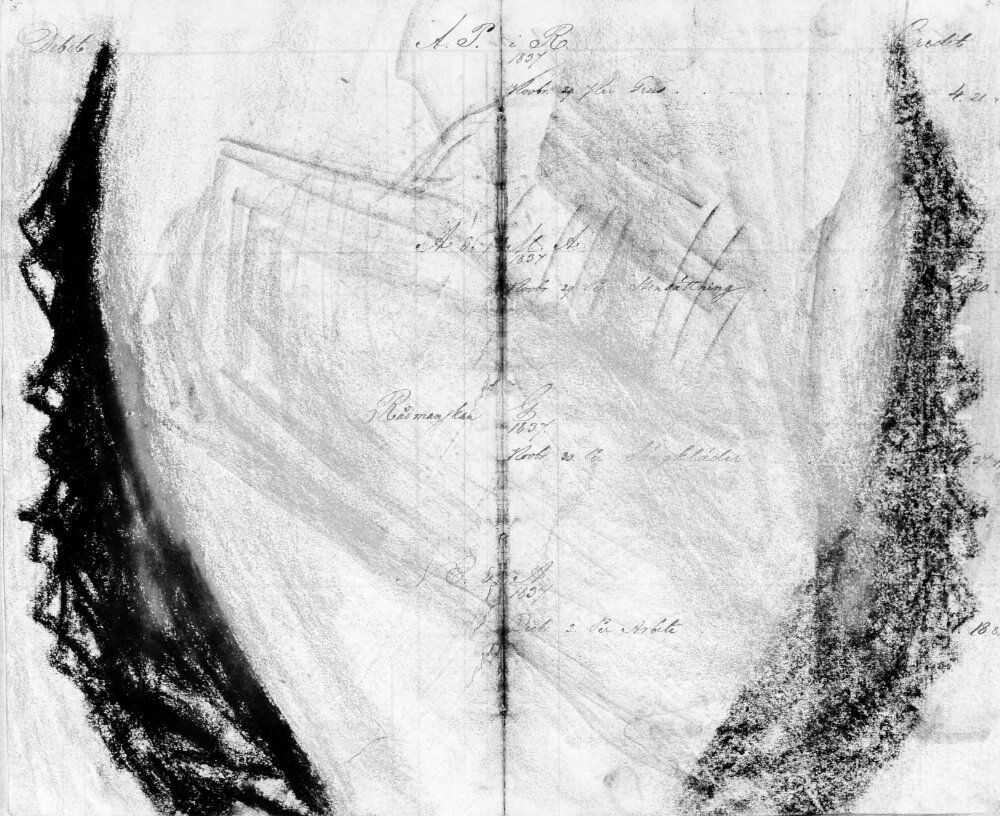 Huvudboken, nio teckningar forestallande detaljer av staende och liggande kvinnor, torsos samt i ett landskap och ett trad Oil Painting by Carl Fredrik Hill