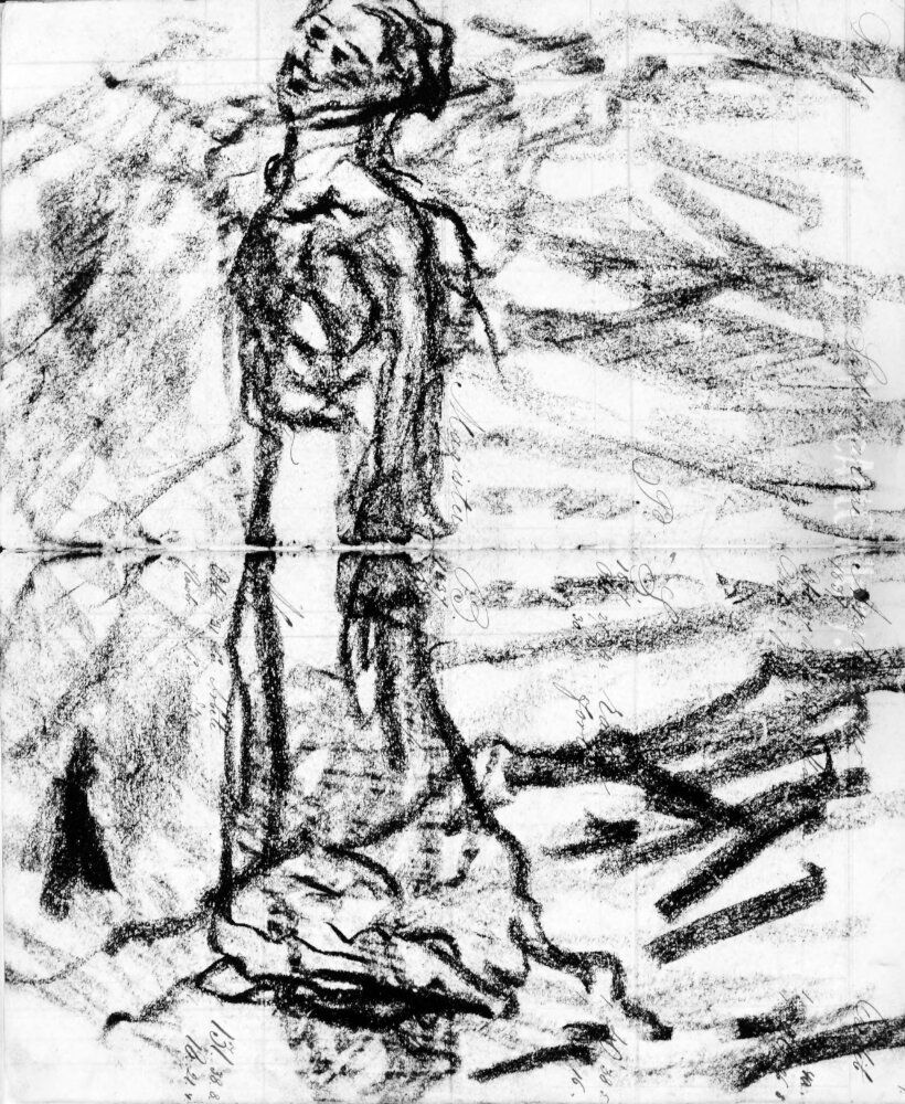 Huvudboken, nio teckningar forestallande detaljer av staende och liggande kvinnor, torsos samt i ett landskap och ett trad Oil Painting by Carl Fredrik Hill