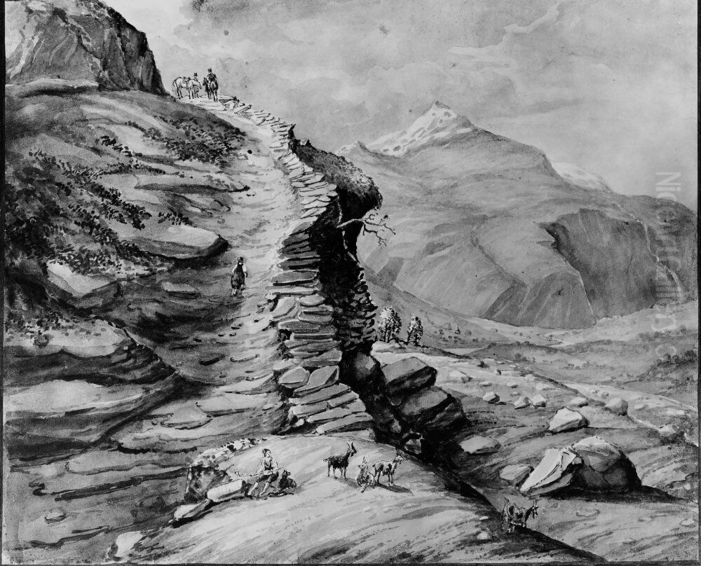 Klangklefven Fortundalen Oil Painting by Mikael Gustaf Anckarsvard