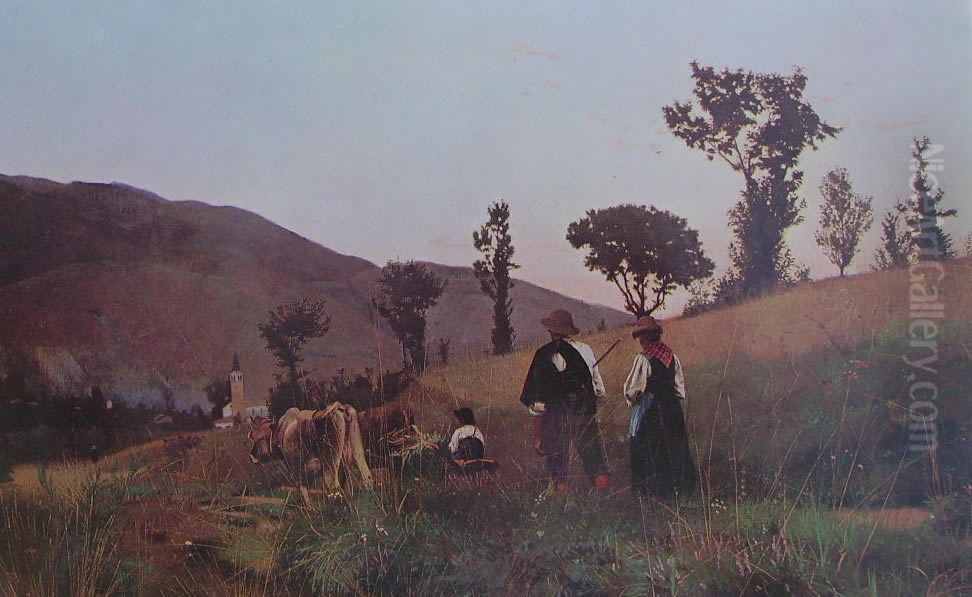 Ritorno dai campi Oil Painting by Luigi Nono