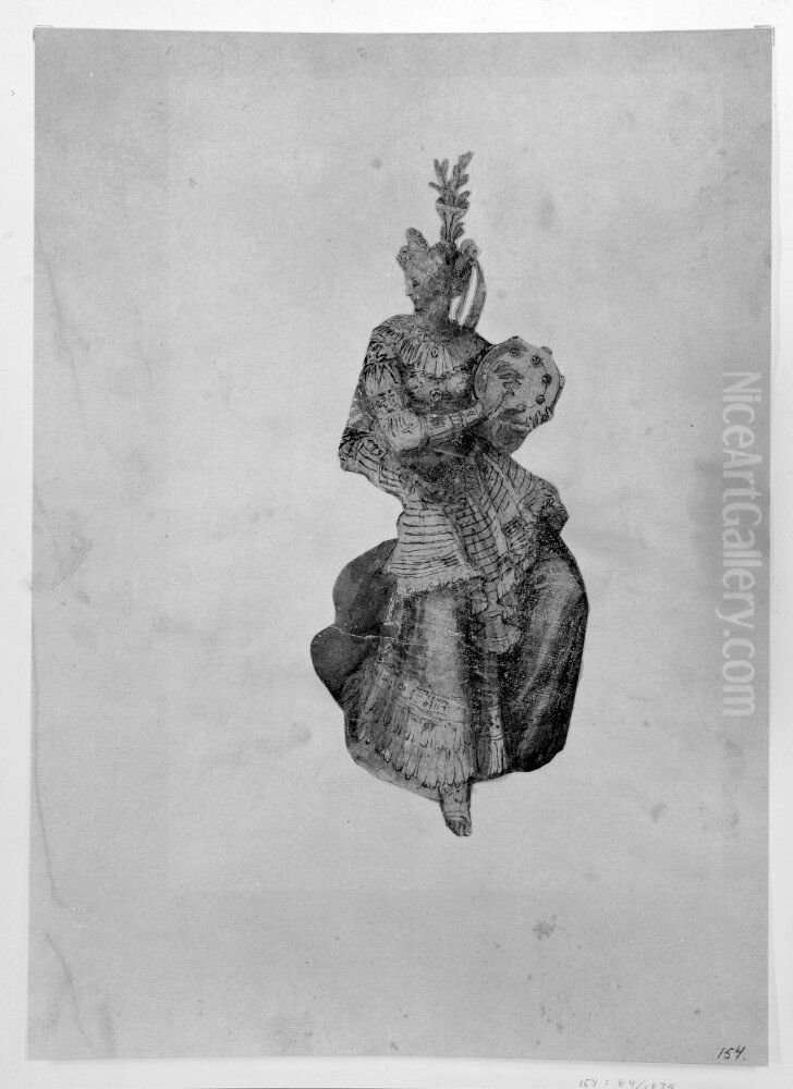 Musician with a Tambourine Oil Painting by Antoine Caron