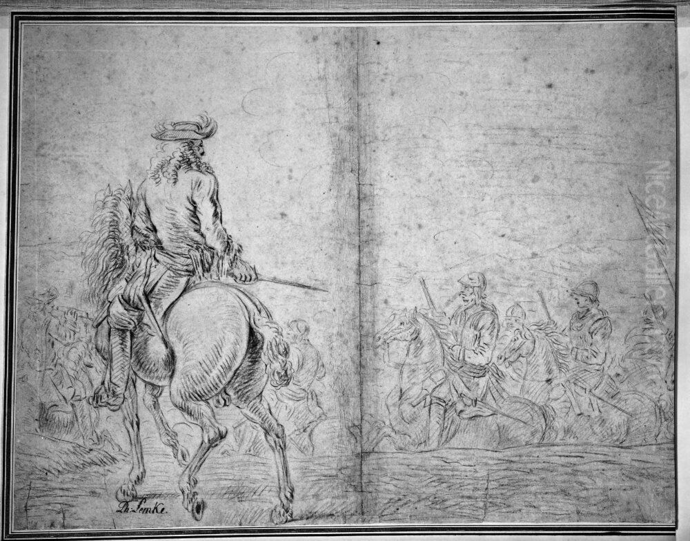 Detalj av en bataljscen Oil Painting by Johann Philipp Lemke