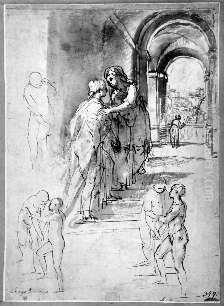 [...] Diverse nakna figurer (croquier) Oil Painting by Federico Barocci