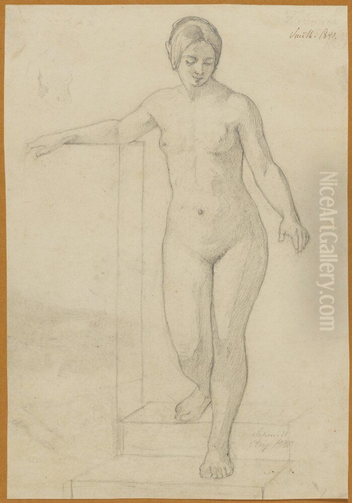Florentine, Study for Woman Entering the Bath Oil Painting by Ludvig August Smith