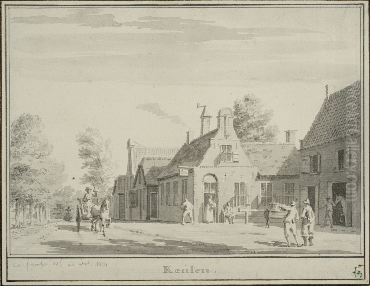 Vy over ett vardshus i Cologne Oil Painting by Cornelis Pronk