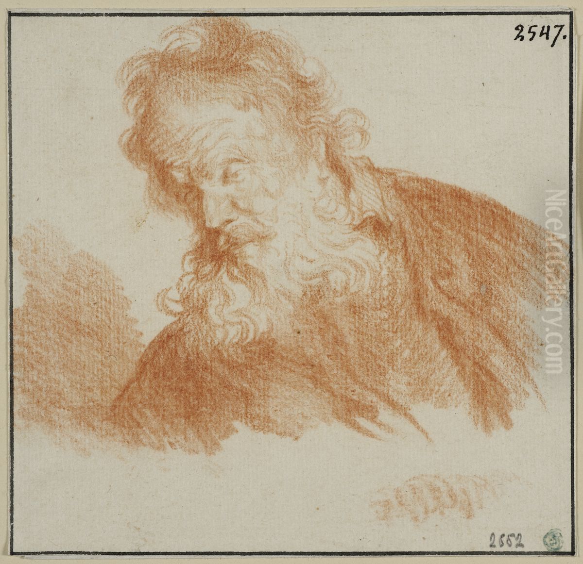 Huvud av en gammal man Oil Painting by Rembrandt