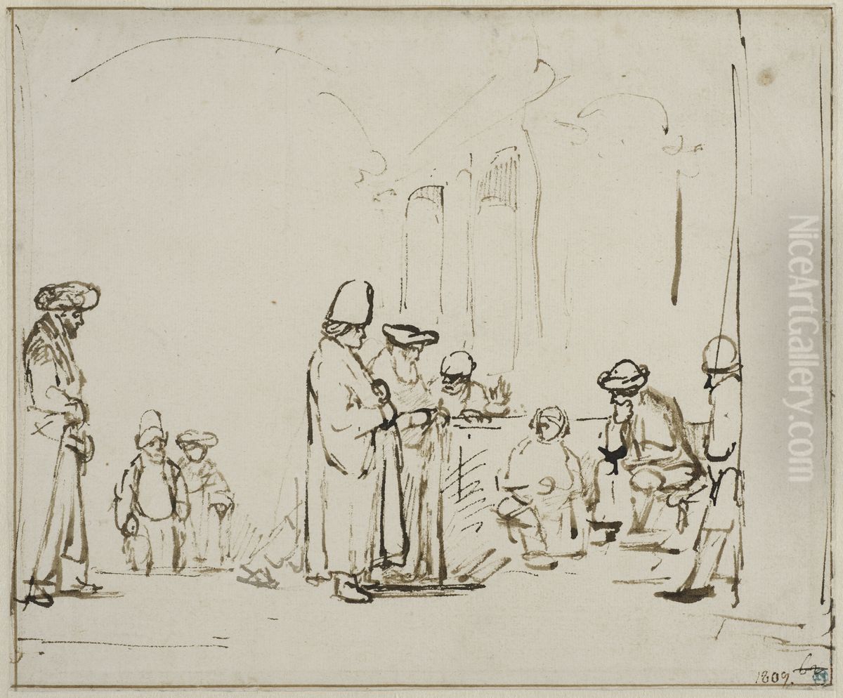 Kristus bland lakarna Oil Painting by Rembrandt