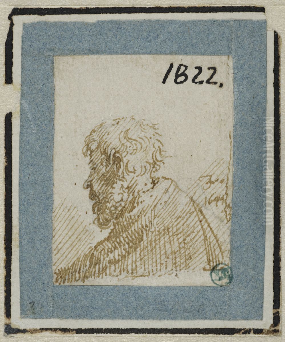 Manshuvud i Profil Perdu Oil Painting by Isaac Van Ostade