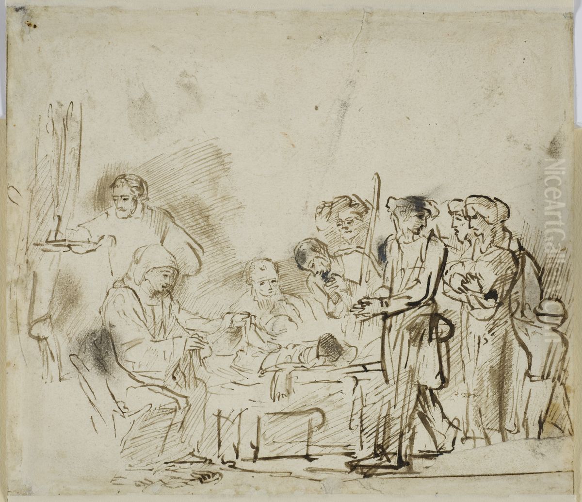 Herdarnas tillbedjan Oil Painting by Govert Flinck