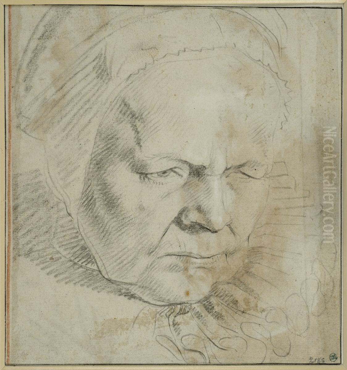 Studie av en aldre kvinnas huvud Oil Painting by Jacob van Campen