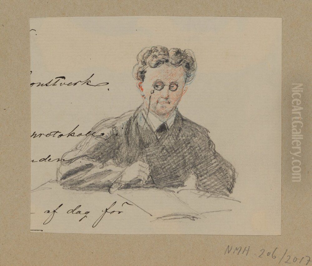 Portrait of a Man. Probably Hampus Huldt Oil Painting by Fritz Von Dardel