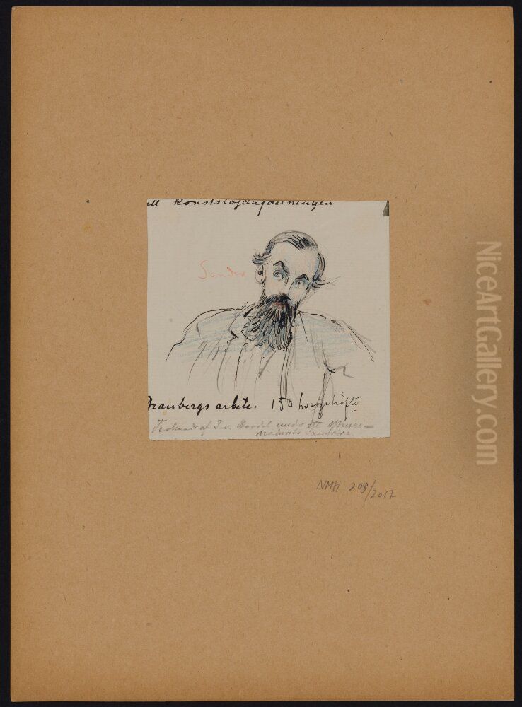 Portrait of Nils Fredrik Sander at a Board Meeting at Nationalmuseum Oil Painting by Fritz Von Dardel