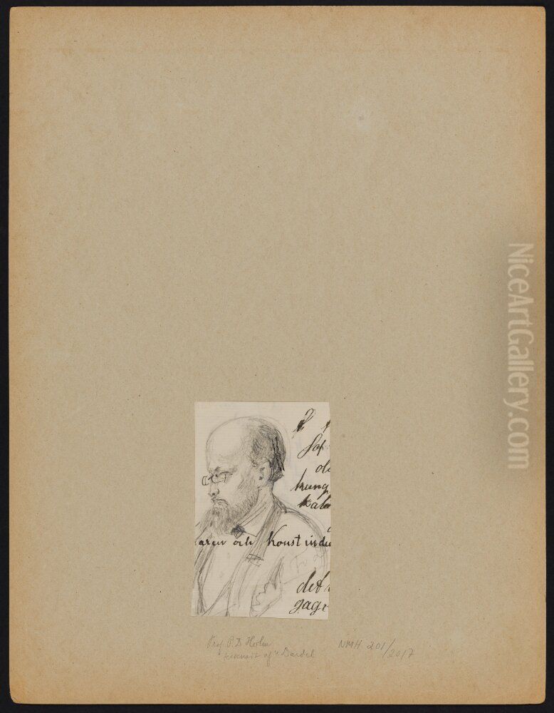 Portrait of the Artist Per Daniel Holm (1835-1903) at a Board Meeting at Nationalmuseum Oil Painting by Fritz Von Dardel