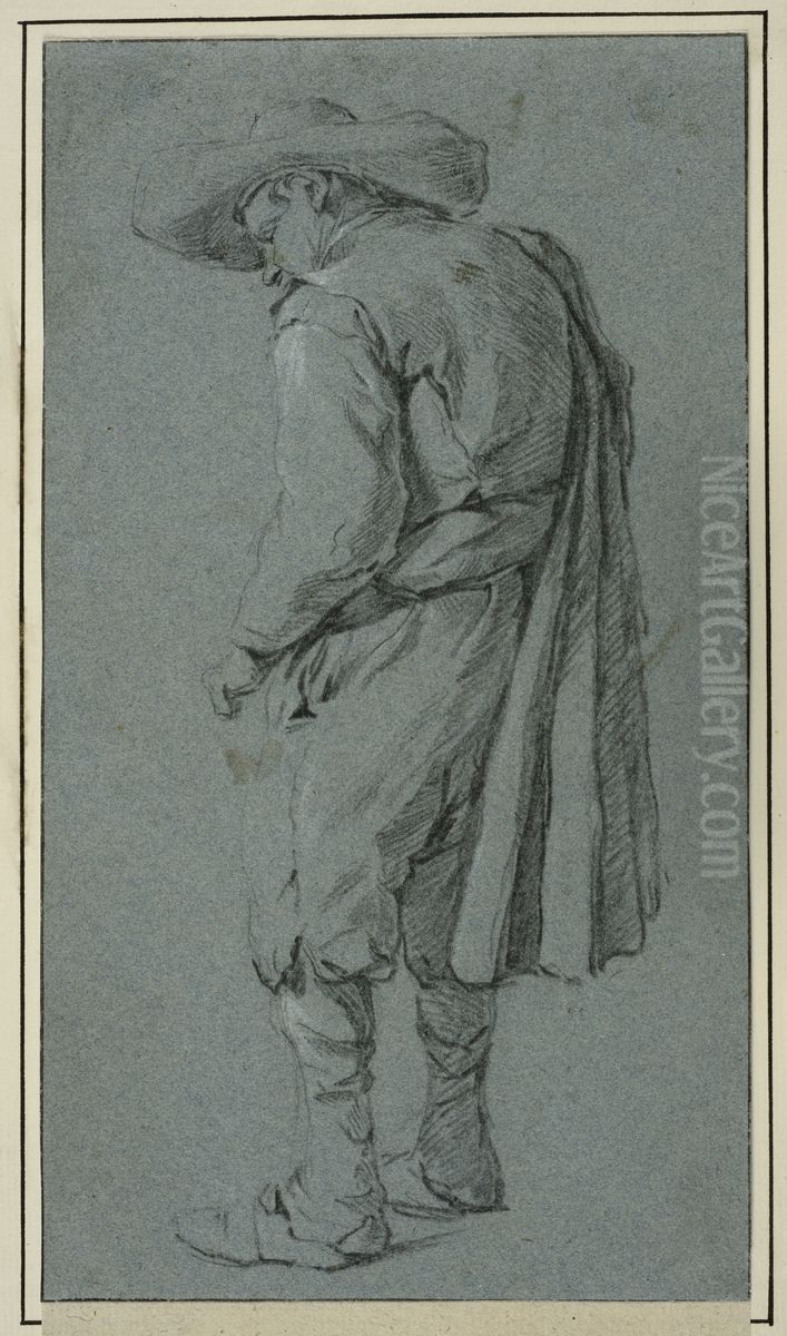 Staende gammal man sedd bakifran Oil Painting by Jan Asselijn